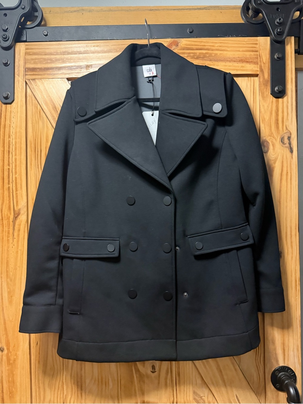 CAbi Black Double-Breasted Peacoat